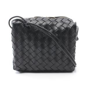 Bottega Veneta Intrecciato Small Camera Bag Shoulder Bag Leather Black